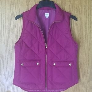 J.Crew quilted down vest S NWOT